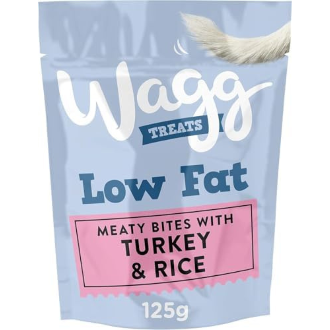 Wagg Low Fat Meaty Bites Turkey & Rice Dog Treats 125g (Pack of 7) Oven Baked