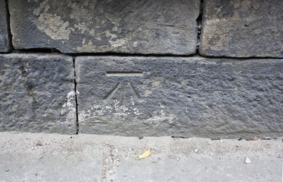 Photo 6x4 Benchmark on boundary wall of #93 High Northgate Darlington Ord c2016