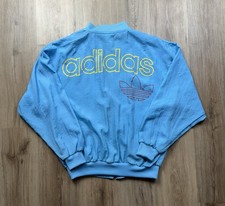 VINTAGE Adidas Full Zip Blue Windbreaker Jacket Trefoil Size Medium READ