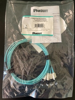3 METERS OM4 8 Fiber Multimode Breakout Fiber Optic Cable PANDUIT MPO TO LC