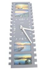 AURIOL Funk Wanduhr Grau Modern Minimalistisch Skandinavisch mit Bilderrahmen