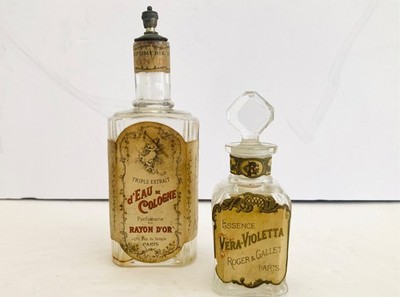 Vintage Set of 2 Roger & Gallet Eau de Toilette -Violette Paris Perfume Bottles