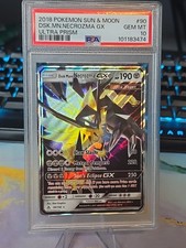 👑⭐ Criniera Crepuscolare Necrozma GX Certificato PSA 10 Sole e Luna Ultra Prisma 90/156 Pokemon