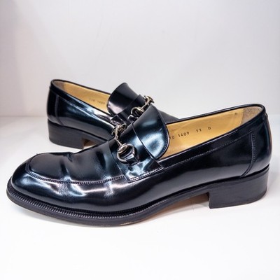 Gucci Men s Black Leather Horsebit Loafers 11 D Made in Italy