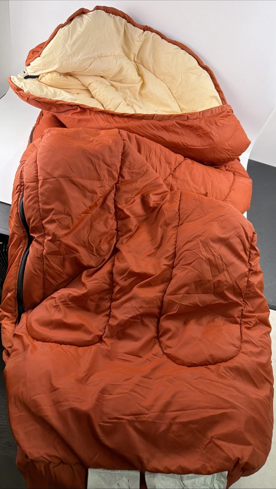 Peak 1 Coleman Mummy Sleeping Bag w Hood Hollofil II 32x92 LONG with Travel Sack