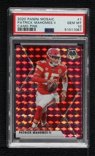 2020 Panini Mosaic Pink Camo Prizm Patrick Mahomes II #1 PSA 10 GEM MT 11mg