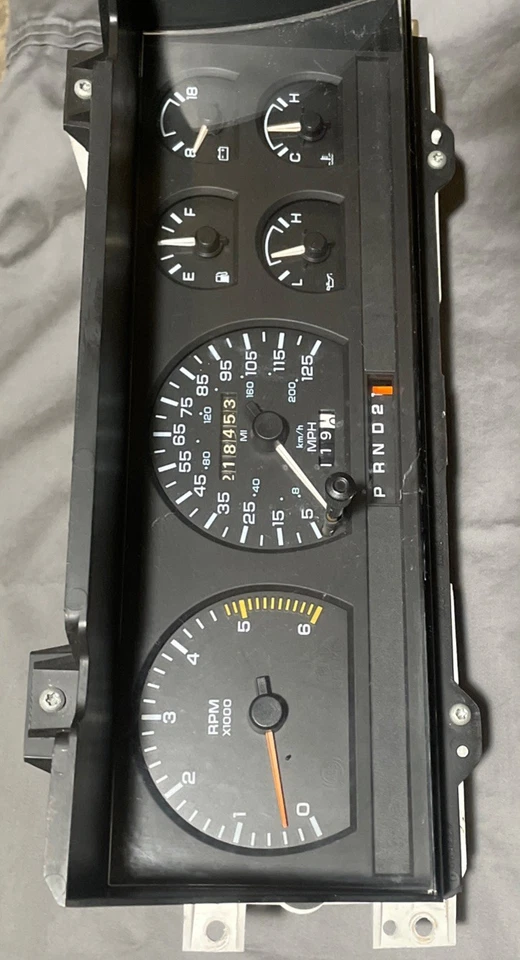 1989-1993 Dodge Dakota caminhão painel de instrumentos 56003412 velocímetro 125 fabricante de equipamento original OEM - Imagem 3 de 4