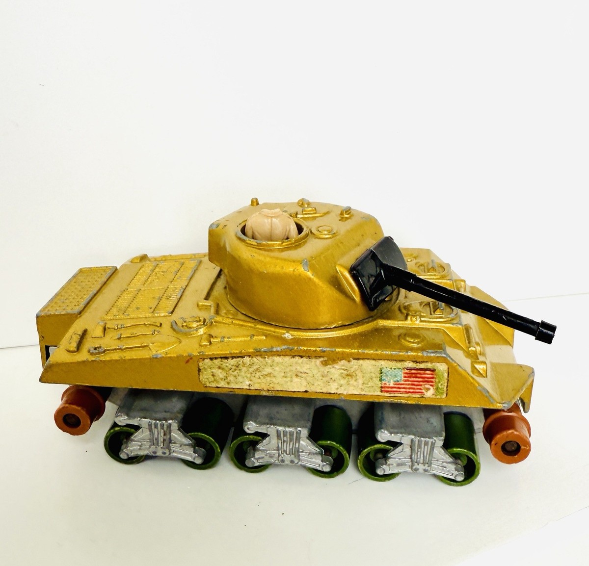 Vintage 1974 Matchbox Battle Kings K-101 Diecast Sherman Tank 3.5