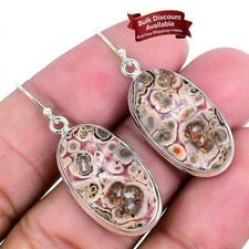 Natural Bird Eye Jasper 925 Solid Silver New Drop Dangle Unique Earrings Jewelry