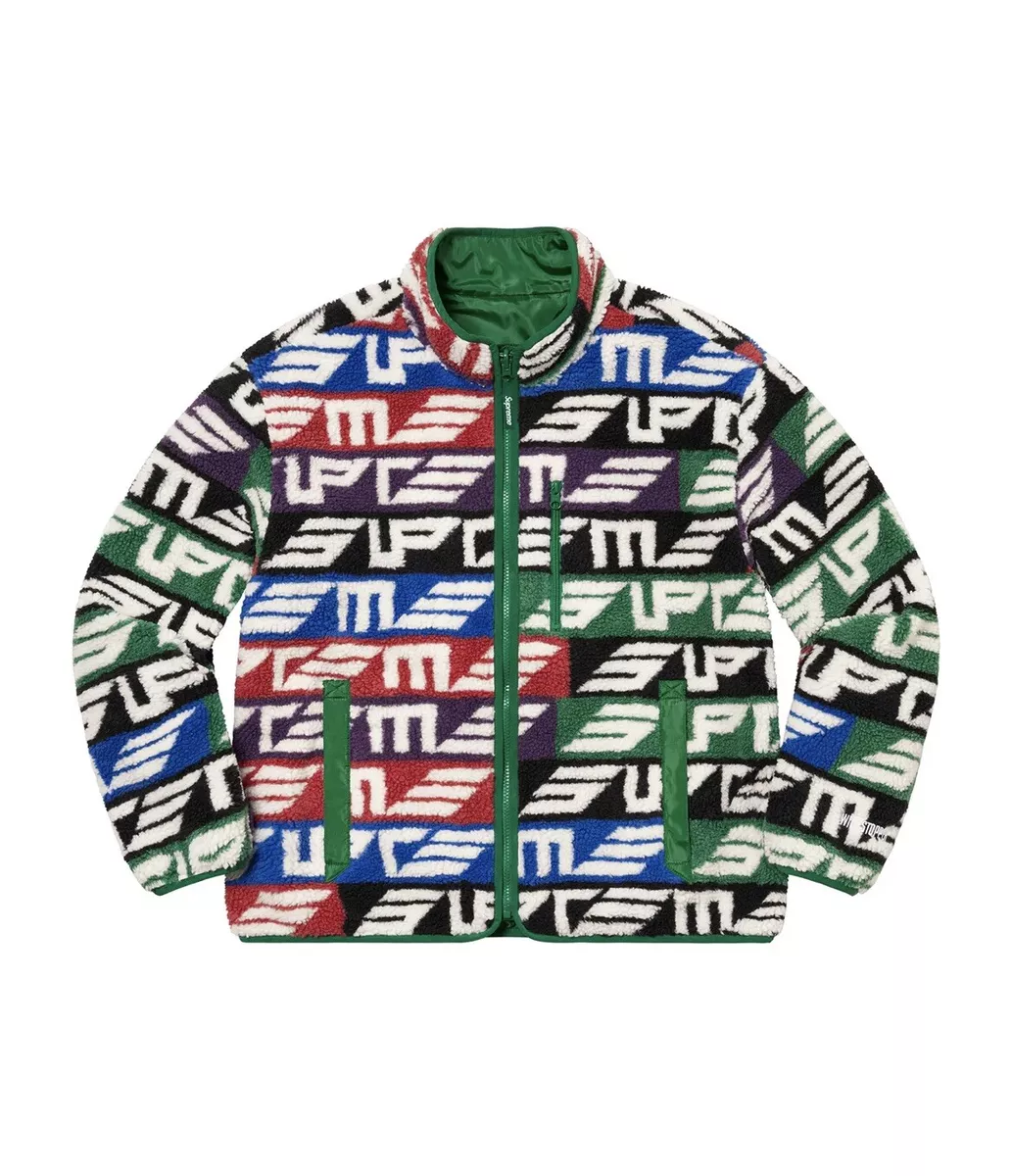SUPREME GEO REVERSIBLE WINDSTOPPER FLEECE JACKET Medium GREEN