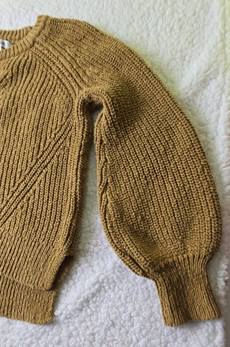 Madewell Maglione Donna S Manica a Palloncino Pullover Pescatore Maglia Oro Boho - Foto 7 di 19