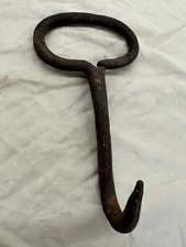 Antique Hand Forged Wrought Iron Hay/Meat/Ice Hook 10-1/2” Long 3” Hook