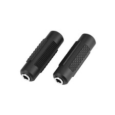10pcs Audio Connector Adapter 3.5mm Female to 1/8" Female Stereo Coupler Black