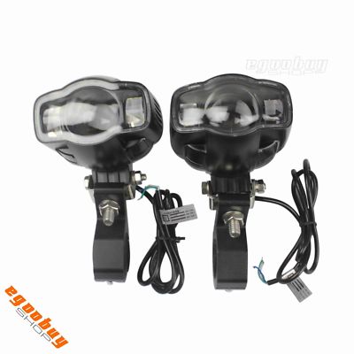 Driving LED Dual Twin Headlight Spot Fog Lamp Light For Harley-Davidson Chopper