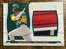 2022 National Treasures Cristian Pache Gold Colossal Jumbo 4 Color Patch /10 SSP