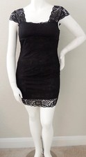 Oh Yes Layered Floral Stretch Lace Dress Black Plus 1XL & 3XL - New!