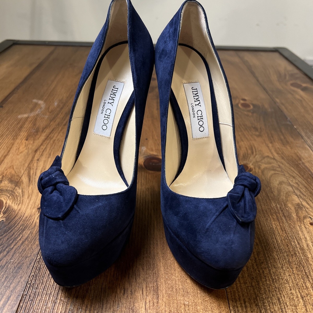 JIMMY CHOO ネイビー スエード 36 Womens Pumps Navy Blue Jimmy Choo Shoes 70036 Auth JIMMY CHOO Navy