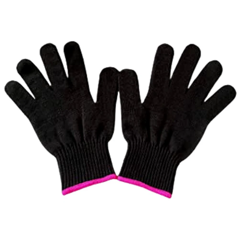 Heat Resistant Beauty Gloves for Curling and Flat Iron-Black-G & F