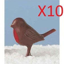 Christmas Cake Decorations 10 x robins red robin / yule log / cupcake / cakepops