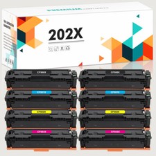 8 PK Color Toner Compatible With HP 202X CF500X LaserJet M254dw M281cdw Printer