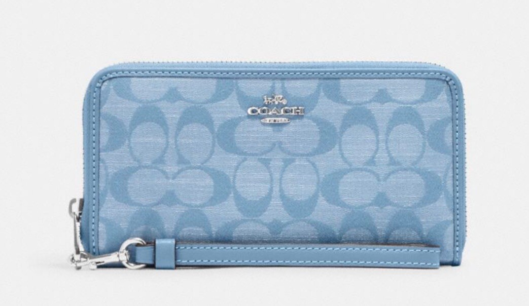 COACH Long Zip Around Wallet - CH369 In Signature Chambray Denim