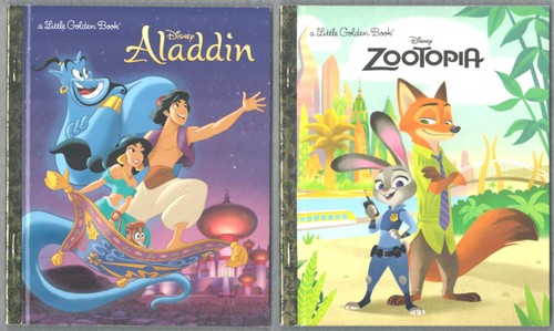 NEW Little Golden Books : Aladdin & Zootopia Two Disney Movie Tie-In Hardcovers
