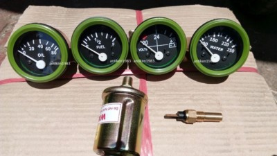 #ad 24v Electrical Gauges 52mm Oil Pressure Temp Fuel Volt with Senders $39.73