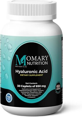 Hyaluronic Acid Supplement, Natural Skin Hydration, Advanced Joint Support an...
