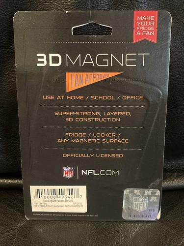 NFL NEW ENGLAND PATRIOTS 3D MAGNET OFFIZIELL LIZENZIERT SCHULE HOME OFFICE NEU  - Bild 5 von 5