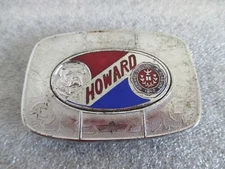 VITG HOWARD COLLEGE ALABAMA BELT BUCKLE STAINLESS & ENAMEL HOOK FAST CO SAMFORD