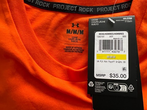 Camiseta manga corta Under Armour Project Rock para hombre talla M-L-XL-2XL-3XL nueva - Imagen 5 de 10