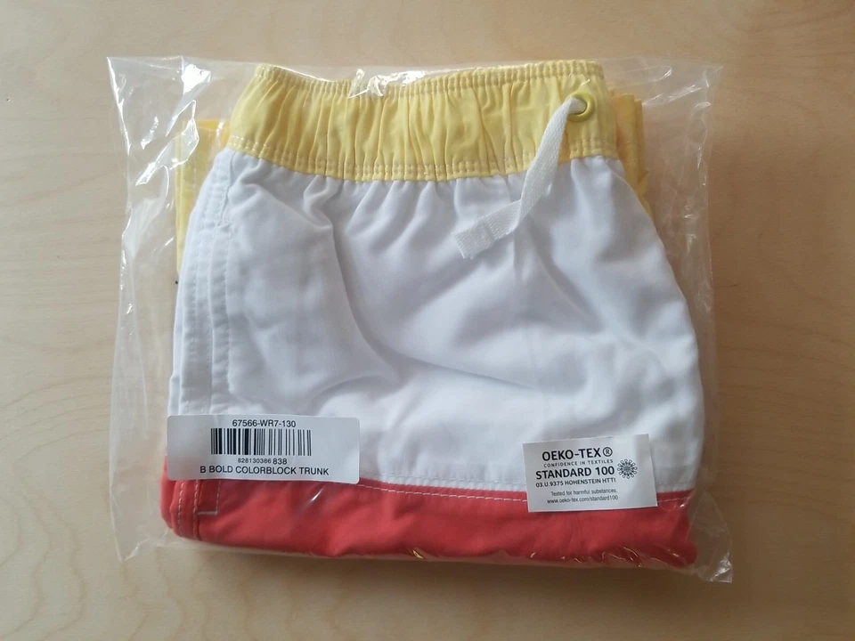 NUEVO CON ETIQUETAS Hanna Andersson COLORBLOCK GOLDFINCH MULTI BLOQUEADOR SOLAR PANTALONES CORTOS DE NATACIÓN 130 8 $48 Foto 4 de 4