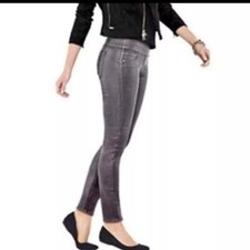 NWT Spanx Solace Pewter Wax Denim Leggings SZ- Large Metallic Gray Stretch City