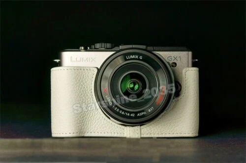 Câmera de Couro Branco Estojos, capas e bolsas para Panasonic