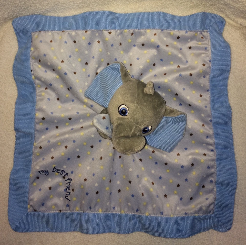 Manta de felpa Garanimals elefante azul gris bebé Lovey Stars mi mejor amigo juguete Foto 3 de 4