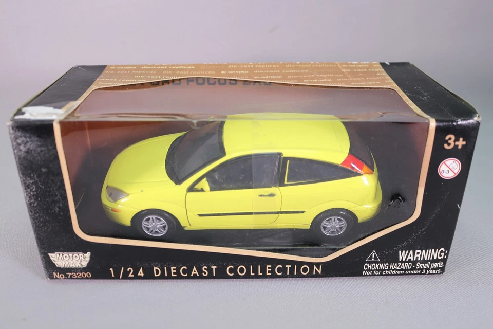 LG431 MOTOR MAX  73200 1/24 1:24 Voiture Ford Focus ZX3 2002 jaune - Photo 2/4