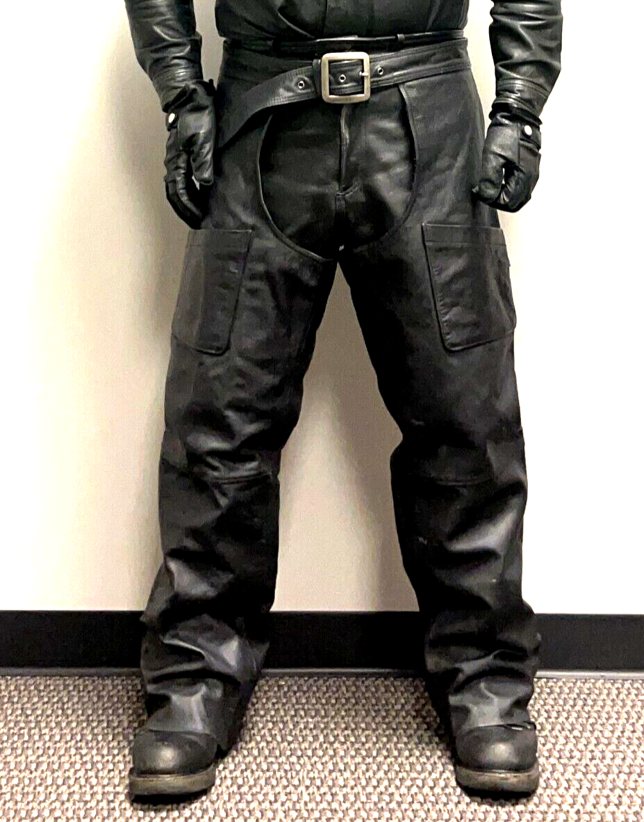 Yamaha Performance Apparal Black Leather Chaps Size XXXL | eBay
