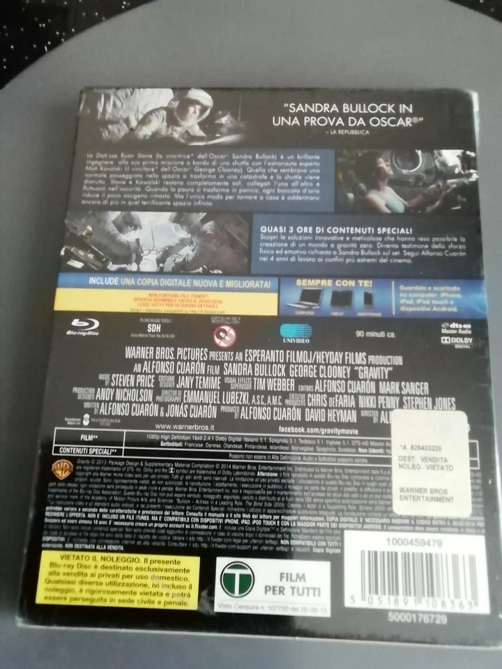Gravity (Blu-ray, 2013) Italian Version with English Option. Brand New.  - Image 2 of 2