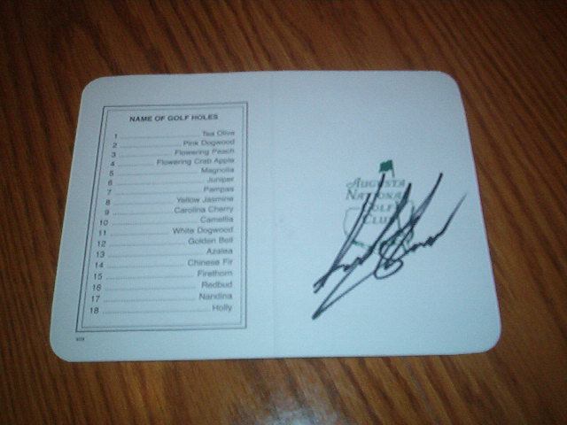 HENRIK STENSON hand signed Augusta National Masters scorecard PGA golf Auto 
