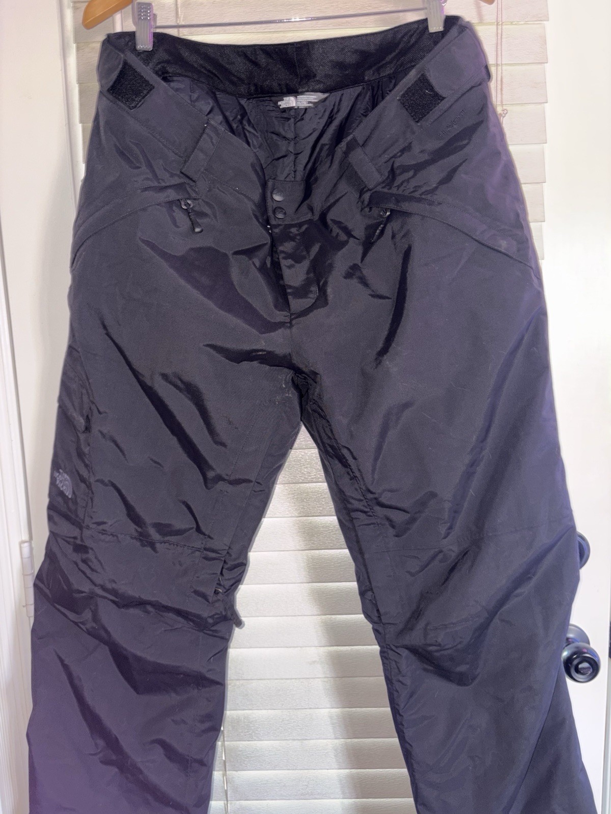 The North Face HyVent Women's XL Black Waterproof Snow Pants Zip Pocket