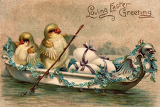 HAPPY EASTER Vintage Postcard Reproduction 6'' by 4'' Heavy Card Stock