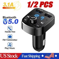 Bluetooth 5.0 Car Wireless FM Transmitter Adapter 2USB PD Charger Hands-Free