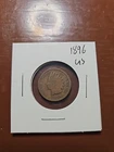 Antique 1896 Indian Head Penny Cent American Copper Coin Headress Indian