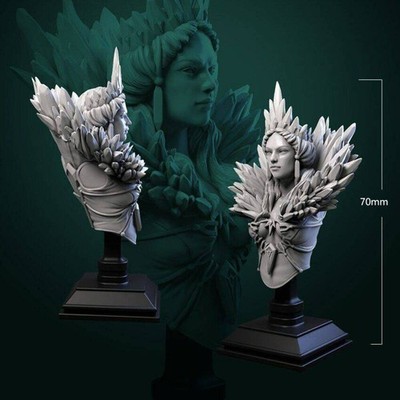 70mm BUST 3D Print Model Kit Beautiful Girl Snow Queen Unpainted