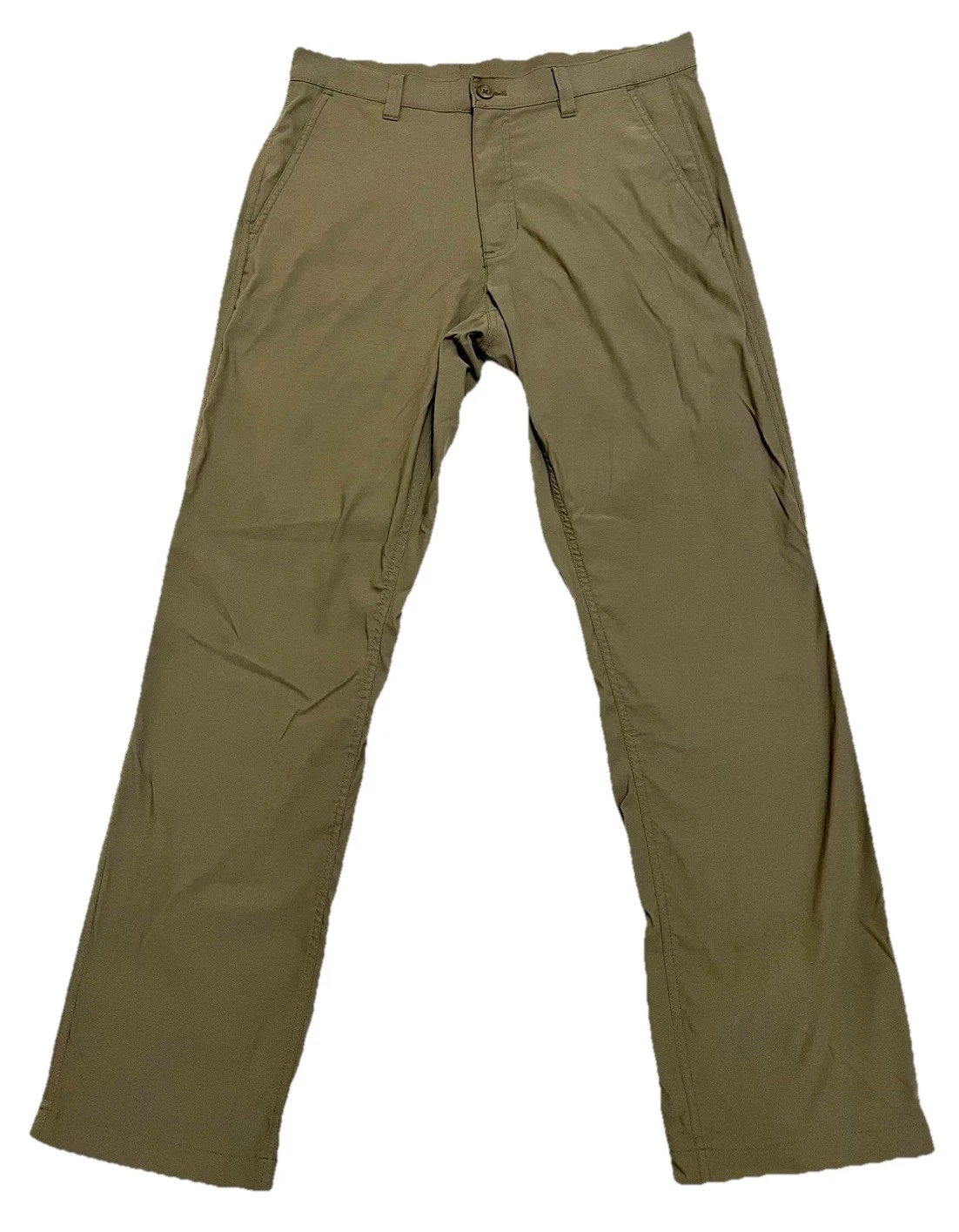 Eddie Bauer Mens Pants 32x32 Army Green Nylon Stretch Hiking Golf Outdoor Preppy