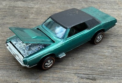 Vintage 1967 Hot Wheels Redline Aqua Black Roof Custom T-Bird HK