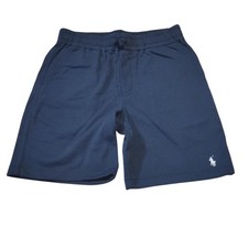 Ralph Lauren Shorts Mens Small Blue French Terry Sweat Elastic Waist Pony Logo