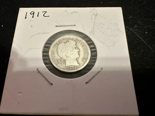 1912 Barber Dime Very Good Condition 90% Silver Content