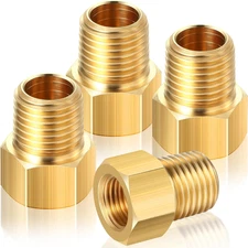 1/4 NPT x 1/4 Female Inverted Flare Brass Propane Fitting Adapter 4-Pack