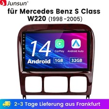 1+32G Android 14 Autoradio GPS FM F&uuml;r Mercedes Benz S Klasse W220 S280 S320 S400